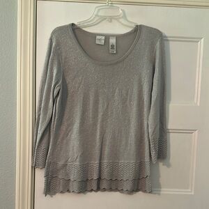 Emma James Silver 3/4 Sleeve Sweater